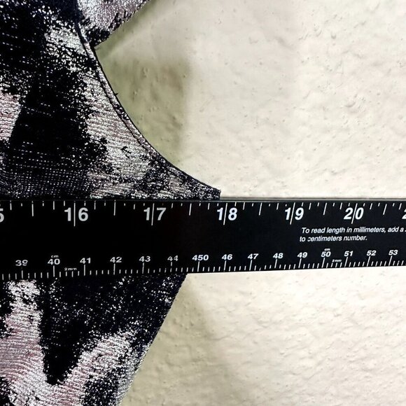 Tahari Arthur S Levine ASL Cowl Neck Fit & Flare Navy & Silver SZ 8 NWT $148 - Picture 10 of 13